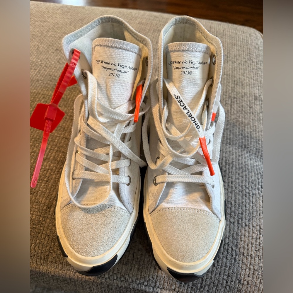 Off-White High-Top Sneakers – White – Size 40 (Women’s ~9 / Men’s ~7) - Picture 2 of 7